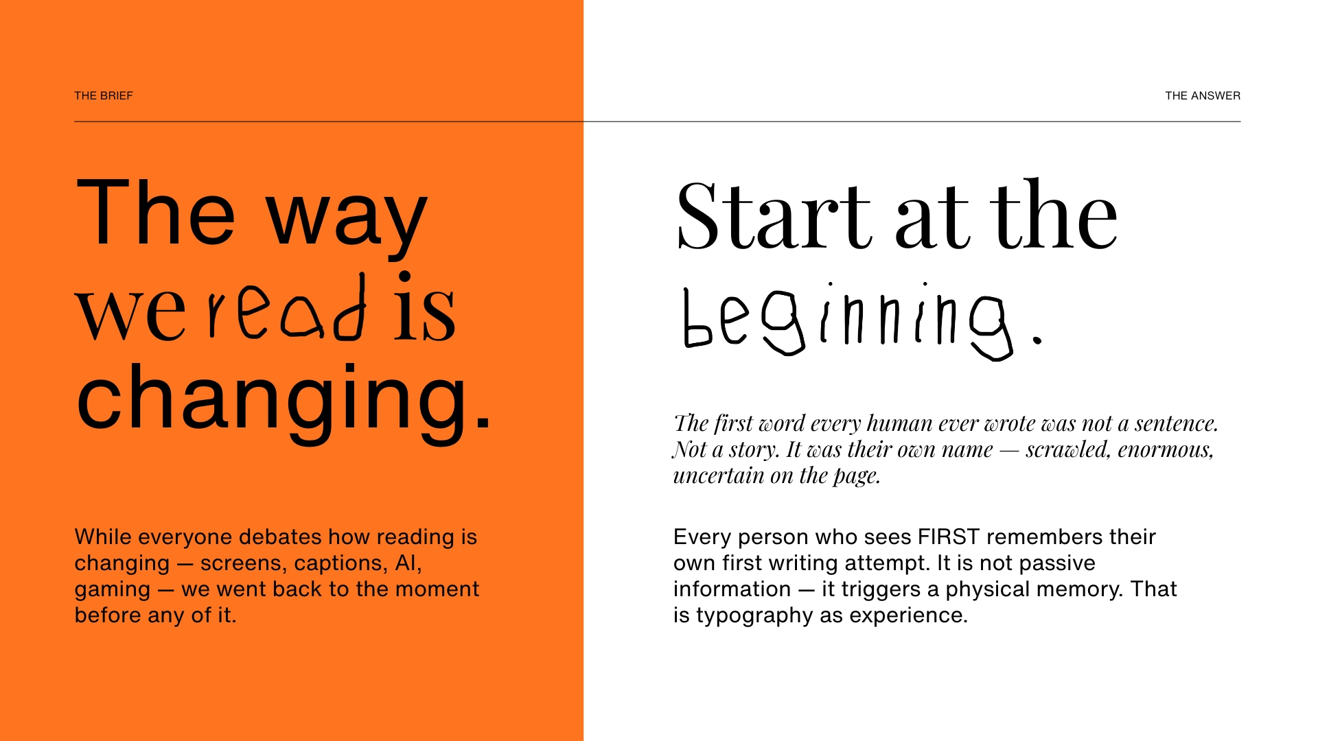 The brief and the answer: The way we read is changing, Start at the beginning