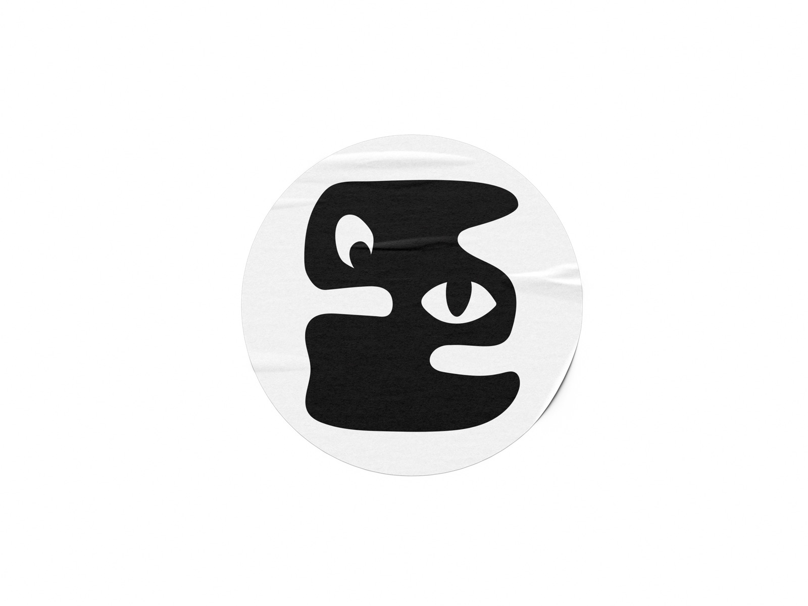 Runder Sticker mit dem schwarzen Equalizer-Logo